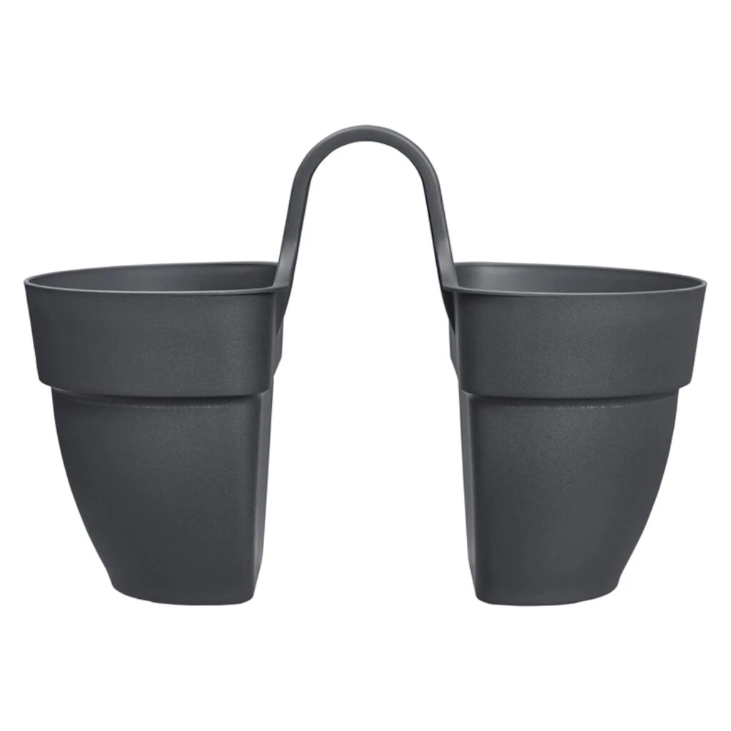 Elho Vibia Campana Flower Twin 21 Anthraciet 4 Elho Vibia Campana Flower Twin 21 Anthraciet - Afbeelding 2