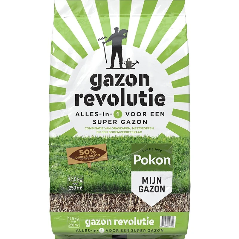 Pokon Gazon Revolutie 12,5 Kg 250 M2 3 Pokon Gazon Revolutie 12,5 Kg 250 M2