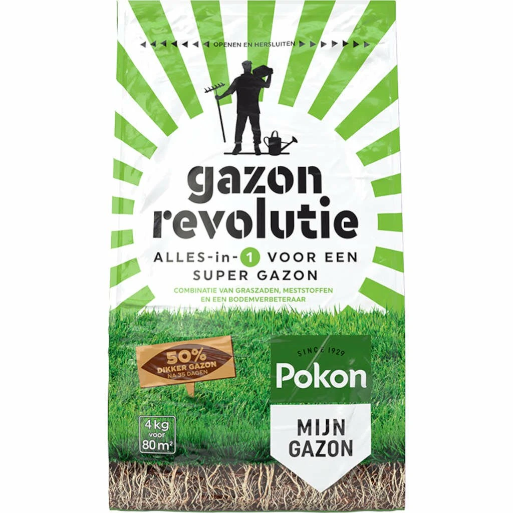 Pokon Gazon Revolutie 4 Kg 80 M2 3 Pokon Gazon Revolutie 4 Kg 80 M2